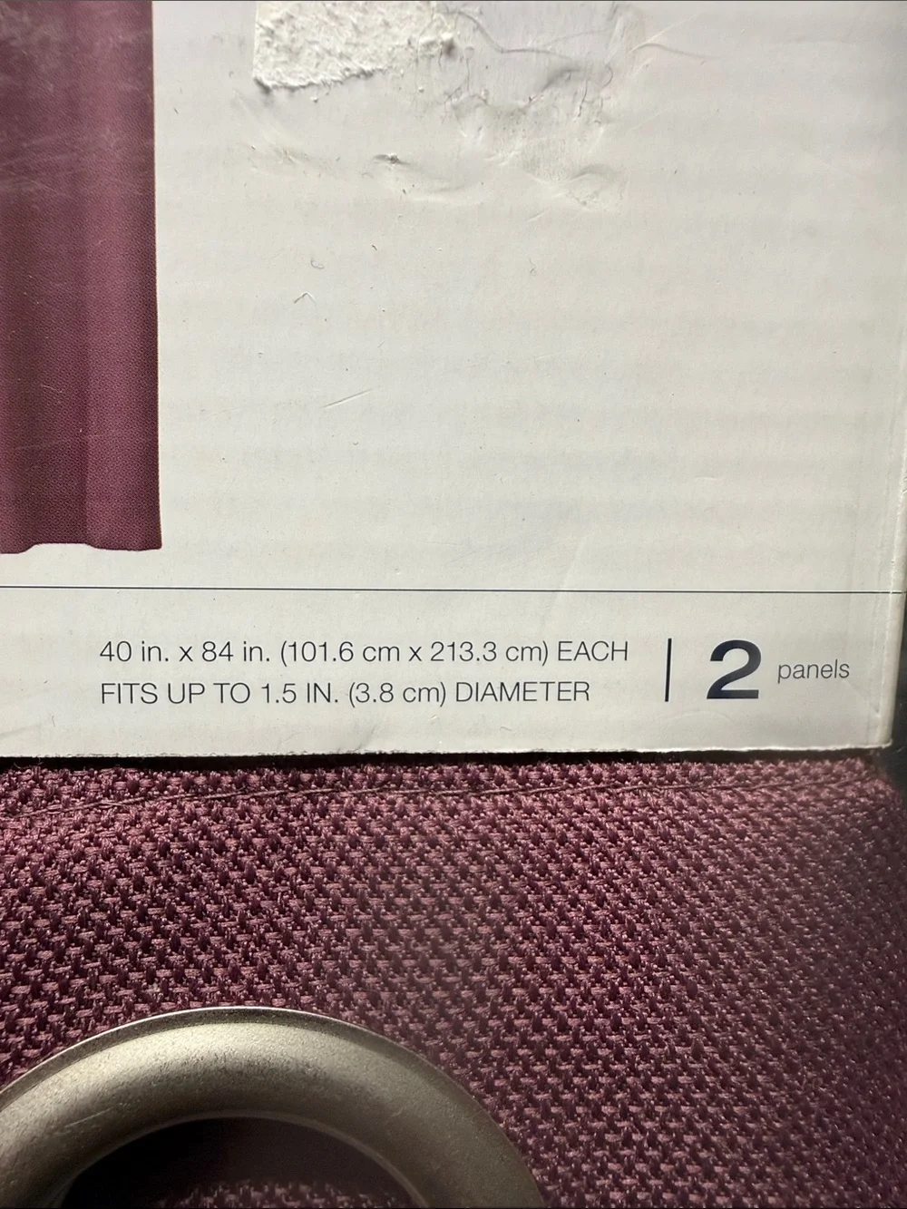 NWT Big One grommet top drapery panels. 2 pieces. 40x84  wine maroon rose color